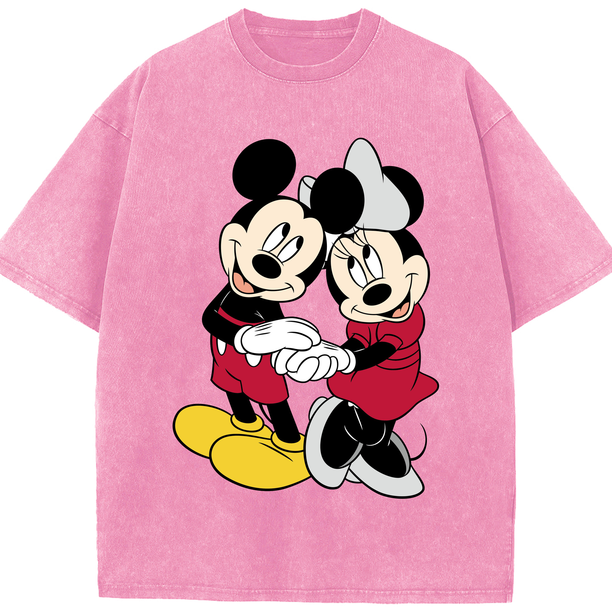 （画像用） ミッキーマウス Mickey Mouse 綿100% ヴィンテージ風 半袖Tシャツ（フロントプリント）